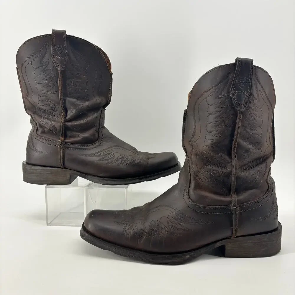 Ariat Size 12 Extra Wide Brown Leather Western Boot Cowboy Style 10010944